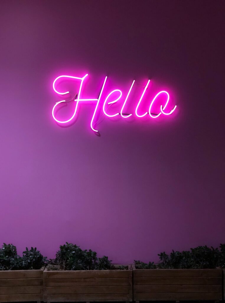 hello neon sign