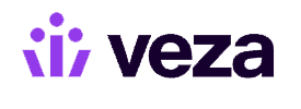 a purple veza logo on a white background.