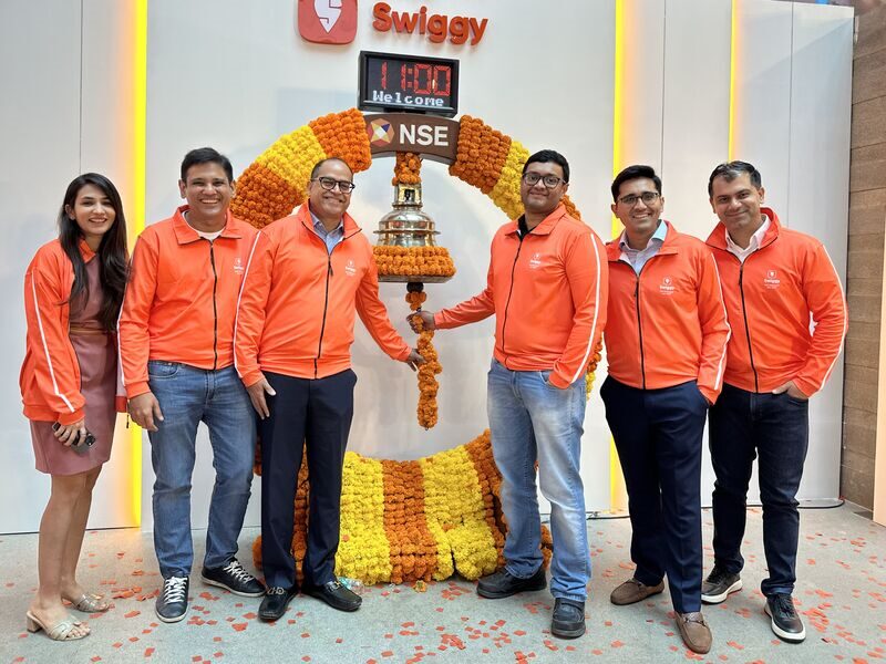 The Norwest India team at the Swiggy IPO listing ceremony hosted at NSE